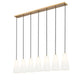 Z-Lite Farrell 7" 7-Light Modern Gold Linear Chandelier With White Glass Shade