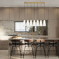 Z-Lite Farrell 7" 7-Light Modern Gold Linear Chandelier With White Glass Shade
