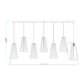 Z-Lite Farrell 7" 7-Light Modern Gold Linear Chandelier With White Glass Shade