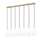 Z-Lite Farrell 7" 7-Light Modern Gold Linear Chandelier With White Glass Shade