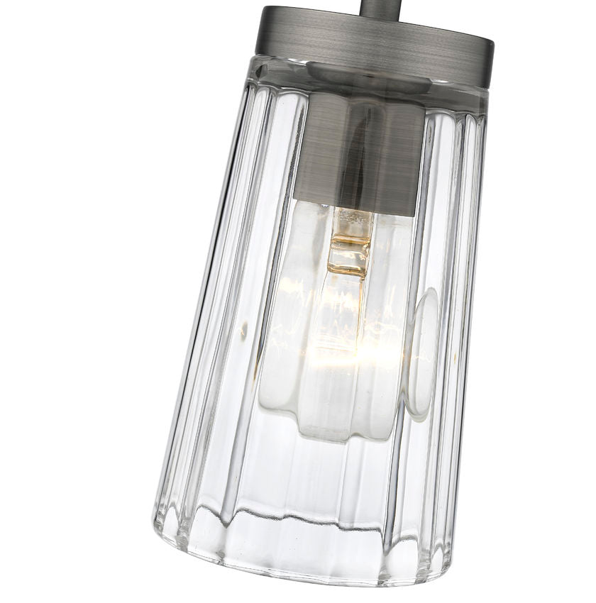 Z-Lite Flair 5" 1-Light Antique Nickel Pendant Light With Clear Glass Shade