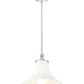 Z-Lite Fleur 1-Light Brushed Nickel Steel Frame Opal Etched Glass Shade Pendant Light