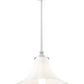 Z-Lite Fleur 1-Light Brushed Nickel Steel Frame Opal Etched Glass Shade Pendant Light