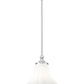 Z-Lite Fleur 1-Light Brushed Nickel Steel Frame Opal Etched Glass Shade Pendant Light
