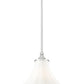Z-Lite Fleur 1-Light Brushed Nickel Steel Frame Opal Etched Glass Shade Pendant Light