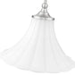 Z-Lite Fleur 1-Light Brushed Nickel Steel Frame Opal Etched Glass Shade Pendant Light
