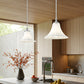 Z-Lite Fleur 1-Light Brushed Nickel Steel Frame Opal Etched Glass Shade Pendant Light