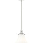 Z-Lite Fleur 1-Light Brushed Nickel Steel Frame Opal Etched Glass Shade Pendant Light