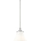 Z-Lite Fleur 1-Light Brushed Nickel Steel Frame Opal Etched Glass Shade Pendant Light