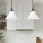 Z-Lite Fleur 1-Light Matte Black Steel Frame Opal Etched Glass Shade Pendant Light