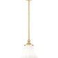 Z-Lite Fleur 1-Light Modern Gold Steel Frame Opal Etched Glass Shade Pendant Light