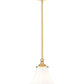 Z-Lite Fleur 1-Light Modern Gold Steel Frame Opal Etched Glass Shade Pendant Light