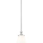 Z-Lite Fleur 8" 1-Light Brushed Nickel Steel Frame Opal Etched Glass Shade Pendant Light