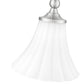 Z-Lite Fleur 8" 1-Light Brushed Nickel Steel Frame Opal Etched Glass Shade Pendant Light