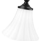 Z-Lite Fleur 8" 1-Light Matte Black Steel Frame Opal Etched Glass Shade Pendant Light