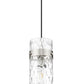 Z-Lite Fontaine 1-Light Brushed Nickel Frame Clear Waterglass Glass Shade Pendant Light
