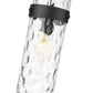 Z-Lite Fontaine 1-Light Matte Black Frame Clear Waterglass Glass Shade Pendant Light