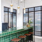 Z-Lite Fontaine 1-Light Rubbed Brass Frame Clear Waterglass Glass Shade Pendant Light