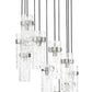 Z-Lite Fontaine 11-Lights Brushed Nickel Steel Frame Clear Waterglass Glass Shade Chandelier
