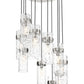 Z-Lite Fontaine 11-Lights Brushed Nickel Steel Frame Clear Waterglass Glass Shade Chandelier