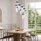 Z-Lite Fontaine 11-Lights Matte Black Steel Frame Clear Waterglass Glass Shade Chandelier