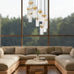 Z-Lite Fontaine 11-Lights Rubbed Brass Steel Frame Clear Waterglass Glass Shade Chandelier