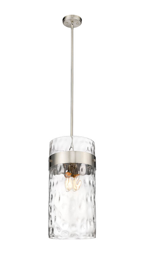 Z-Lite Fontaine 13" 4-Light Brushed Nickel Pendant Light With Clear Glass Shade