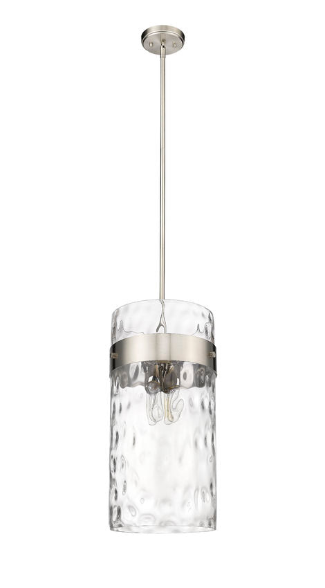 Z-Lite Fontaine 13" 4-Light Brushed Nickel Pendant Light With Clear Glass Shade