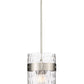 Z-Lite Fontaine 13" 4-Light Brushed Nickel Pendant Light With Clear Glass Shade
