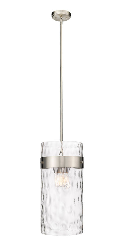 Z-Lite Fontaine 13" 4-Light Brushed Nickel Pendant Light With Clear Glass Shade