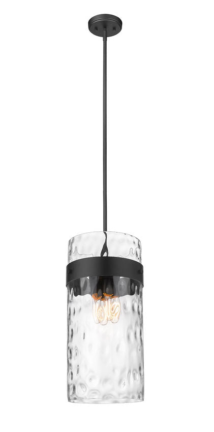 Z-Lite Fontaine 13" 4-Light Matte Black Pendant Light With Clear Glass Shade