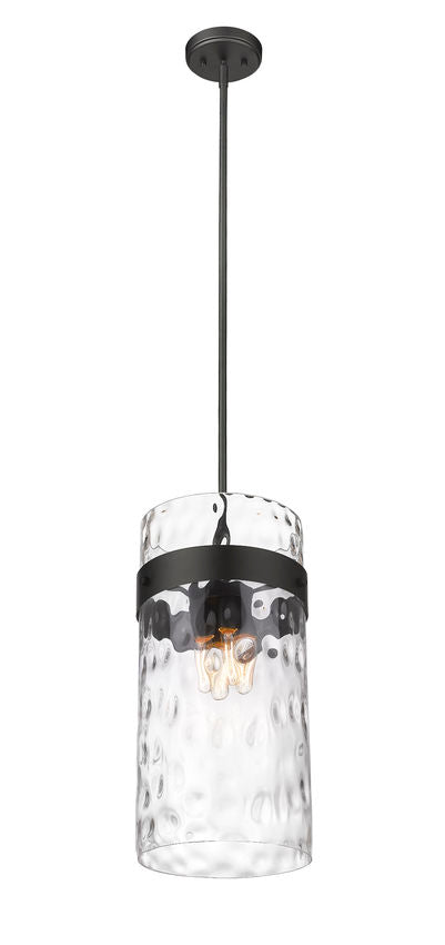 Z-Lite Fontaine 13" 4-Light Matte Black Pendant Light With Clear Glass Shade