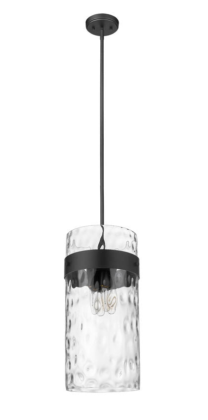 Z-Lite Fontaine 13" 4-Light Matte Black Pendant Light With Clear Glass Shade