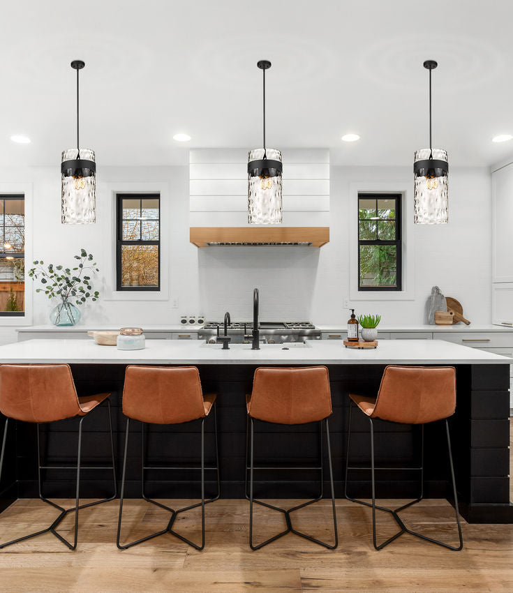 Z-Lite Fontaine 13" 4-Light Matte Black Pendant Light With Clear Glass Shade