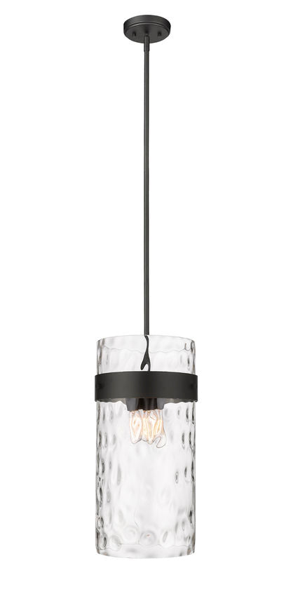 Z-Lite Fontaine 13" 4-Light Matte Black Pendant Light With Clear Glass Shade
