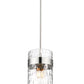 Z-Lite Fontaine 13" 4-Light Polished Nickel Pendant Light With Clear Glass Shade