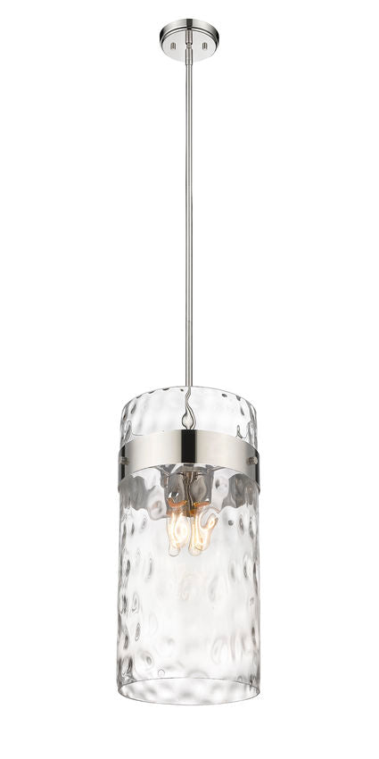 Z-Lite Fontaine 13" 4-Light Polished Nickel Pendant Light With Clear Glass Shade