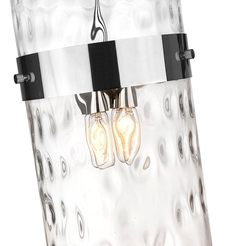 Z-Lite Fontaine 13" 4-Light Polished Nickel Pendant Light With Clear Glass Shade