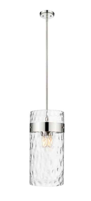 Z-Lite Fontaine 13" 4-Light Polished Nickel Pendant Light With Clear Glass Shade