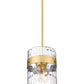 Z-Lite Fontaine 13" 4-Light Rubbed Brass Pendant Light With Clear Glass Shade
