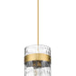 Z-Lite Fontaine 13" 4-Light Rubbed Brass Pendant Light With Clear Glass Shade