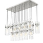 Z-Lite Fontaine 17-Lights Brushed Nickel Steel Frame Clear Waterglass Glass Shade Linear Chandelier