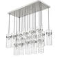 Z-Lite Fontaine 17-Lights Brushed Nickel Steel Frame Clear Waterglass Glass Shade Linear Chandelier