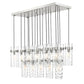 Z-Lite Fontaine 17-Lights Brushed Nickel Steel Frame Clear Waterglass Glass Shade Linear Chandelier