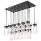 Z-Lite Fontaine 17-Lights Matte Black Steel Frame Clear Waterglass Glass Shade Linear Chandelier
