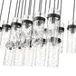 Z-Lite Fontaine 17-Lights Matte Black Steel Frame Clear Waterglass Glass Shade Linear Chandelier
