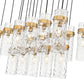 Z-Lite Fontaine 17-Lights Rubbed Brass Steel Frame Clear Waterglass Glass Shade Linear Chandelier