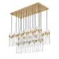 Z-Lite Fontaine 17-Lights Rubbed Brass Steel Frame Clear Waterglass Glass Shade Linear Chandelier