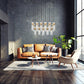Z-Lite Fontaine 17-Lights Rubbed Brass Steel Frame Clear Waterglass Glass Shade Linear Chandelier