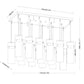 Z-Lite Fontaine 17-Lights Rubbed Brass Steel Frame Clear Waterglass Glass Shade Linear Chandelier